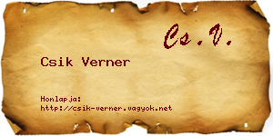 Csik Verner névjegykártya